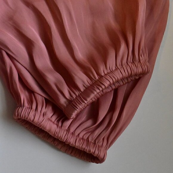 J. Crew Square Neck Pink Satin Smocked Blouse Top Size S - Picture 8 of 12